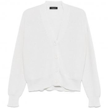 Fabiana Filippi Women's Wool Blend Cardigan in White | Size 40 | MAD214F431I9620142