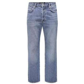ONLY & SONS Blue Loose-Fit Straight Jeans for Men, Size W34 L32