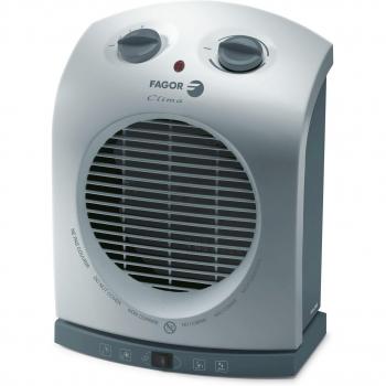 Fagor - Termoventilador Vertical Trv500, 2400W, 2 Posiciones, Oscilante, Aire Frio. Termostato Regulable, Con Asa. Silver.