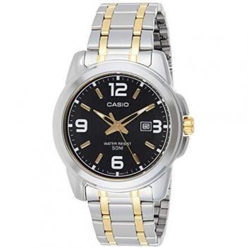 Casio MTP-1314SG-1AVDF Core Men's Analog Watch - 50m Water Resistant - Stainless Steel Bracelet - Black/White/Yellow Dial