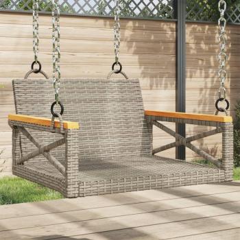 Banco columpio de ratán sintético gris 63x62x40 cm Polyrattan vidaXL