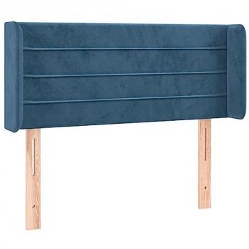 Cabecero con LED de terciopelo azul oscuro 83x16x78/88 cm