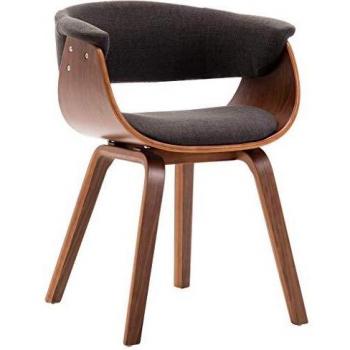 Grey Bent Wood and Fabric Dining Chair