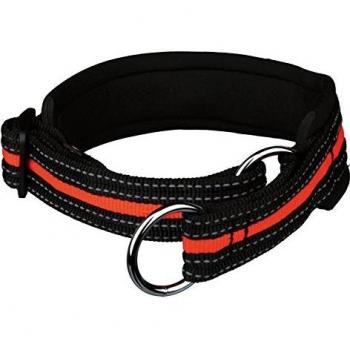 TRIXIE Collar Ajustable Fusion, S-M, 33-39 cm/25 mm, Negro-Naranja, Perro