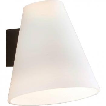Aplique de pared Lucande Timido, blanco/negro, cristal, 16,5 cm de altura, 1 llama G9