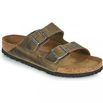 Birkenstock Men's Arizona Soft Footbed Sandals - Faded Khaki Oiled Leather - Size 10