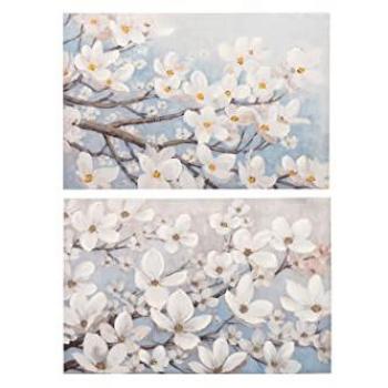 Set de 2 Lienzos Almendro Pintados a Mano 90x3x60 cm - Decoración de Pared