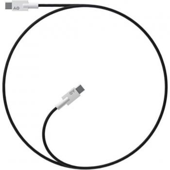 Cable USB C a C Slim de 75cm - Textil, Negro y Blanco, para Audio