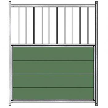 Panel Galvanizado Mixto de 1,35 m para Perreras Modulares con Barras de Plástico Verde