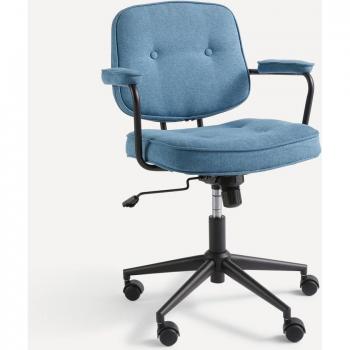Silla de escritorio tapizada Elvis con diseño ergonómico y respaldo ajustable