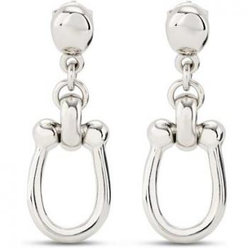 Women's Silver Plated Medium Link Horseshoe Dropper Earrings - Serotonin Collection PEN0944MTL000