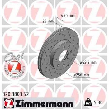 Disco de freno ZIMMERMANN 320.3803.52