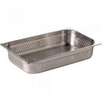 Vogue k843 acero inoxidable perforado 1/1 Gastronorm Pan, 200 mm de altura, 28 L de capacidad