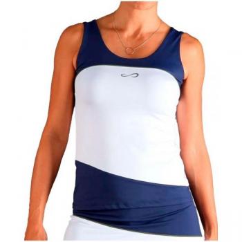 Camiseta de Tirantes Endless Curve para Mujeres - Blanco, Azul Oscuro, Marino, Sin Mangas - Talla M