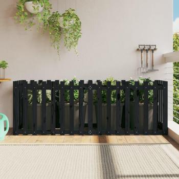 Jardinera Valla negra 200x50x70cm Pino macizo