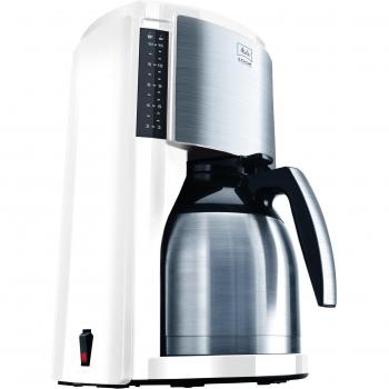 Cafetera de filtro Melitta Look Therm Selection M661, 1,25 l, acero inoxidable y blanco, con aroma selector y sistema anti-goteo