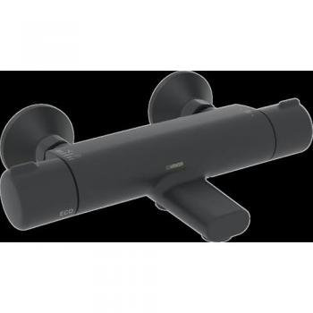 Mezclador termostático de baño y ducha Hansa Micra, caudal ecológico, proyección 159 mm, color negro mate