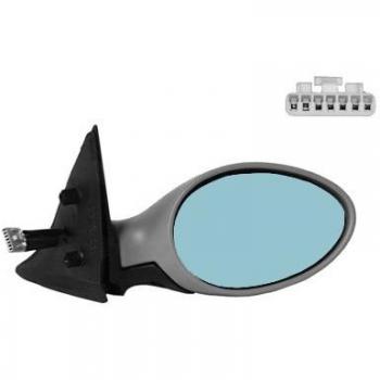 Espejo retrovisor VAN WEZEL 0156818 con carcasa negra, ajuste manual, cristal convexo y diseño específico para vehículos de la marca