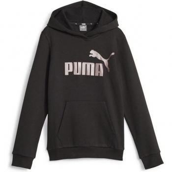 Sudadera Puma Ess+ Logo Hoodie Infantil Negra/Verde