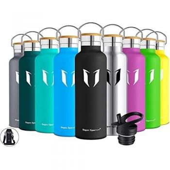 Super Sparrow Botella de Agua aislada al vacío de Acero Inoxidable, diseño de Pared Doble, Boca estándar - 750ml - Eco Friendly & BPA Gratis - para Correr, Gimnasio, Yoga, Ciclismo