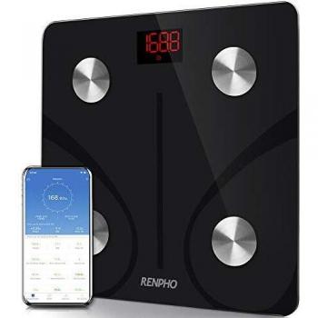 Bascula de Baño Digital Grasa Corporal, RENPHO Balanza Bluetooth Inteligente con App, Bascula Electrónica Analógica Monitores con Análisis Corporal, 13 Mediciónes de Peso IMC Visceral e Muscular