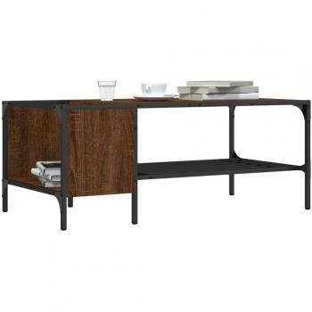 vidaXL Coffee Table with Rack Brown Oak 100x51x40 cm Engineered Wood