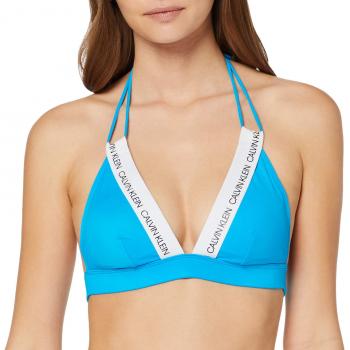 Calvin Klein Fixed Triangle-rp Parte de Arriba de Bikini, Azul