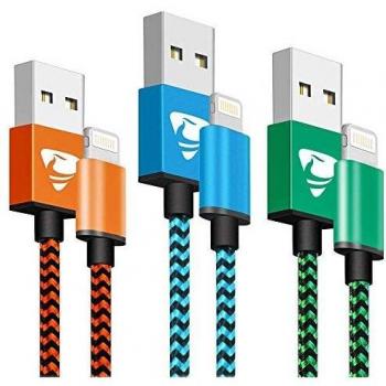 Aioneus Cable Cargador iPhone,[3Pack 1M] MFI Cable iPhone Cable Lightning Rpida Trenzado de Nylon Compatible con iPhone 12 12 Mini 12 Pro Max SE 11 8 7 6S 6 X XR XS 5 5S iPad Pro