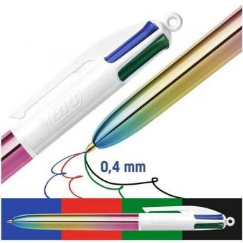 Bolígrafo BIC 4 Colores Gradiente Retráctil y Recargable
