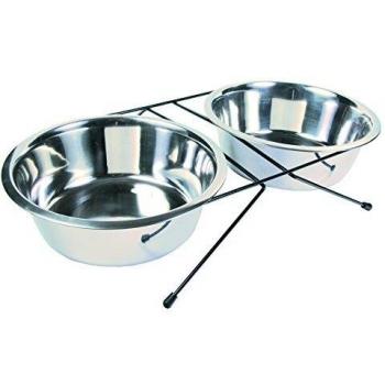 TRIXIE Set Comederos Acero Inox, 2 x 2.8 l, ø24 cm, Perro