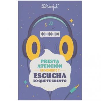 Postal con grabador de mensaje de audio Mr. Wonderful - Presta atención y escucha lo que te cuento - Incluye sobre