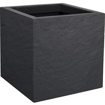 EDA Volcania Up - Maceta, color gris antracita, 29.5 cm