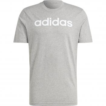 Adidas Essentials Men's Linear Logo Short Sleeve T-Shirt - Grey/White