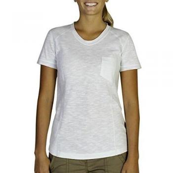 EXOFFICIO Techspressa Vee S/S Camiseta Ligera y Transpirable, Mujer, Verde
