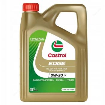Castrol EDGE Gasolina Diesel Híbrido 0W20 4 L - Aceite de motor sintético, tecnología avanzada, alto rendimiento, protección contra el desgaste, mejora la eficiencia del combustible