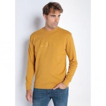 Sudadera cuello caja mostaza Lois Jeans para hombre - Edición exclusiva con tallaje en pulgadas