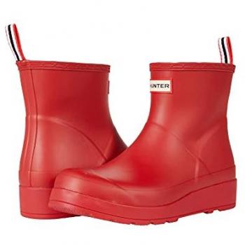 Hunter Women's Play Short Red Wellington Boots, Red - Size 3