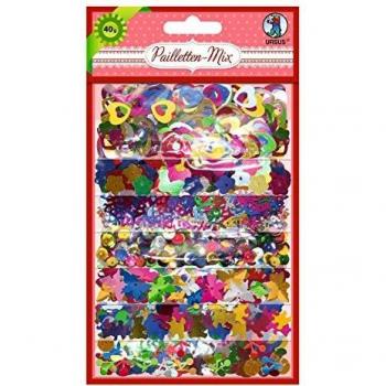 URSUS 56450099 – Lentejuelas Mix surtidos en 6 colores y diferentes formas, 40 g, multicolor