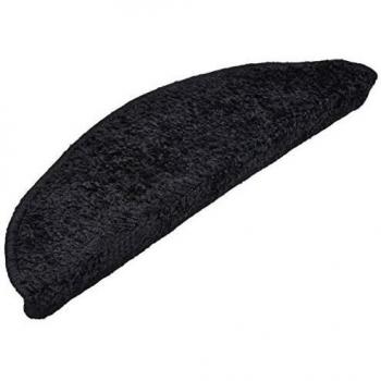 vidaXL 15x Alfombrilla de Escalera Bricolaje Casa Hogar Decoración Bricolaje Moqueta Antideslizante Felpudo Funda Esterilla Cubre Suelo 56x20 cm Negro