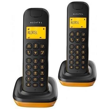 Alcatel D135 Dúo - Pack de teléfonos DECT, Color Negro y Naranja