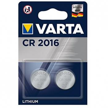 Varta Pila de botón de litio de 3 V CR2016, pilas de botón en un blíster original de 2 unidades