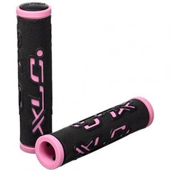 XLC 2501583501 Puños Bicolor GR-G07, Unisex, Negro/Rosa, 125 mm