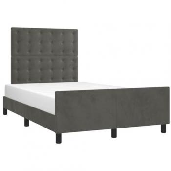 Estructura de cama sin colchón terciopelo gris oscuro 120x200 cm