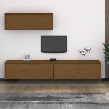 Muebles para TV 3 piezas madera maciza de pino