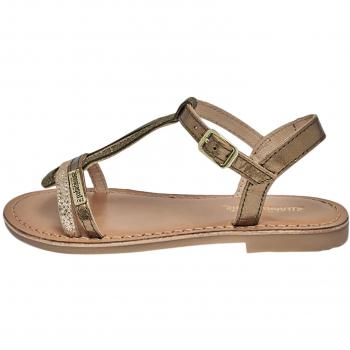 Sandalias BADA de piel infantiles bronce LES TROPEZIENNES® PAR M. BELARBI para niña