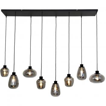 Lámpara colgante Reflexion de Steinhauer, 8 luces, dimensiones 145x14 cm, color negro, material metal