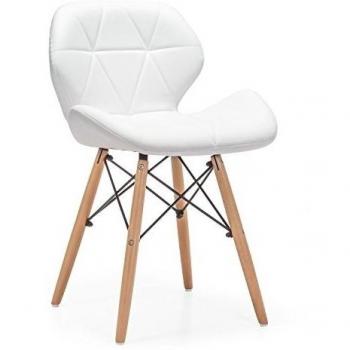 lo+demoda Pentagone Color Edition - Silla, madera, 53 x 48.5 x 71.5 cm, color blanco