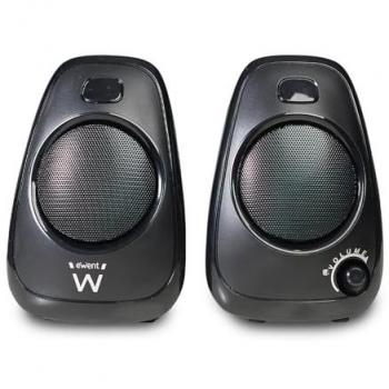 Altavoces Ewent 2.0 Compactos USB 10W con Control de Volumen y Conexión Jack 3.5 mm - Negro