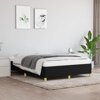 Estructura de cama de tela negra 140x190 cm sin colchón