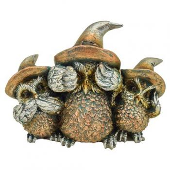 Figura de Búho Marrón No Ve-Oye-Habla - 9x13x5cm - Decoración del Hogar ORIGEN